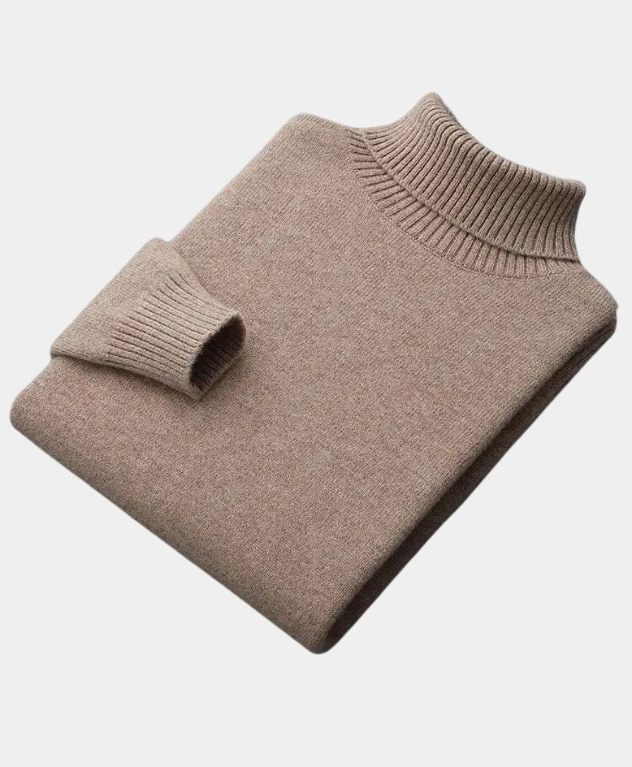 100% Merino Wool Turtleneck Sweater - Celerra