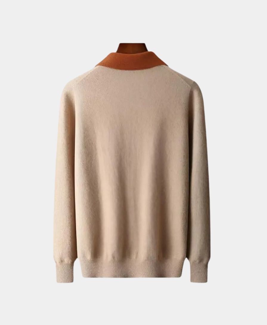 Old Money 100% Cashmere Polo Sweater Zip Up - Celerra