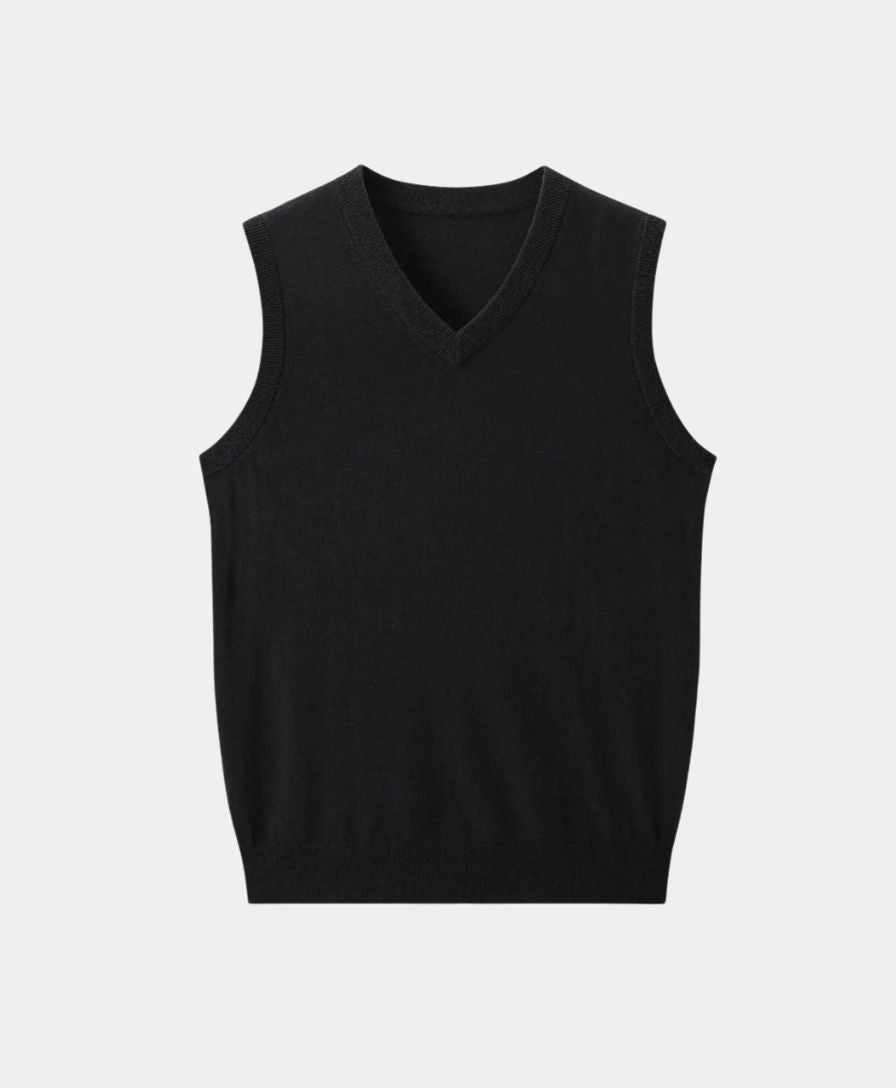 100% Cashmere V Neck Knit Vest - Celerra