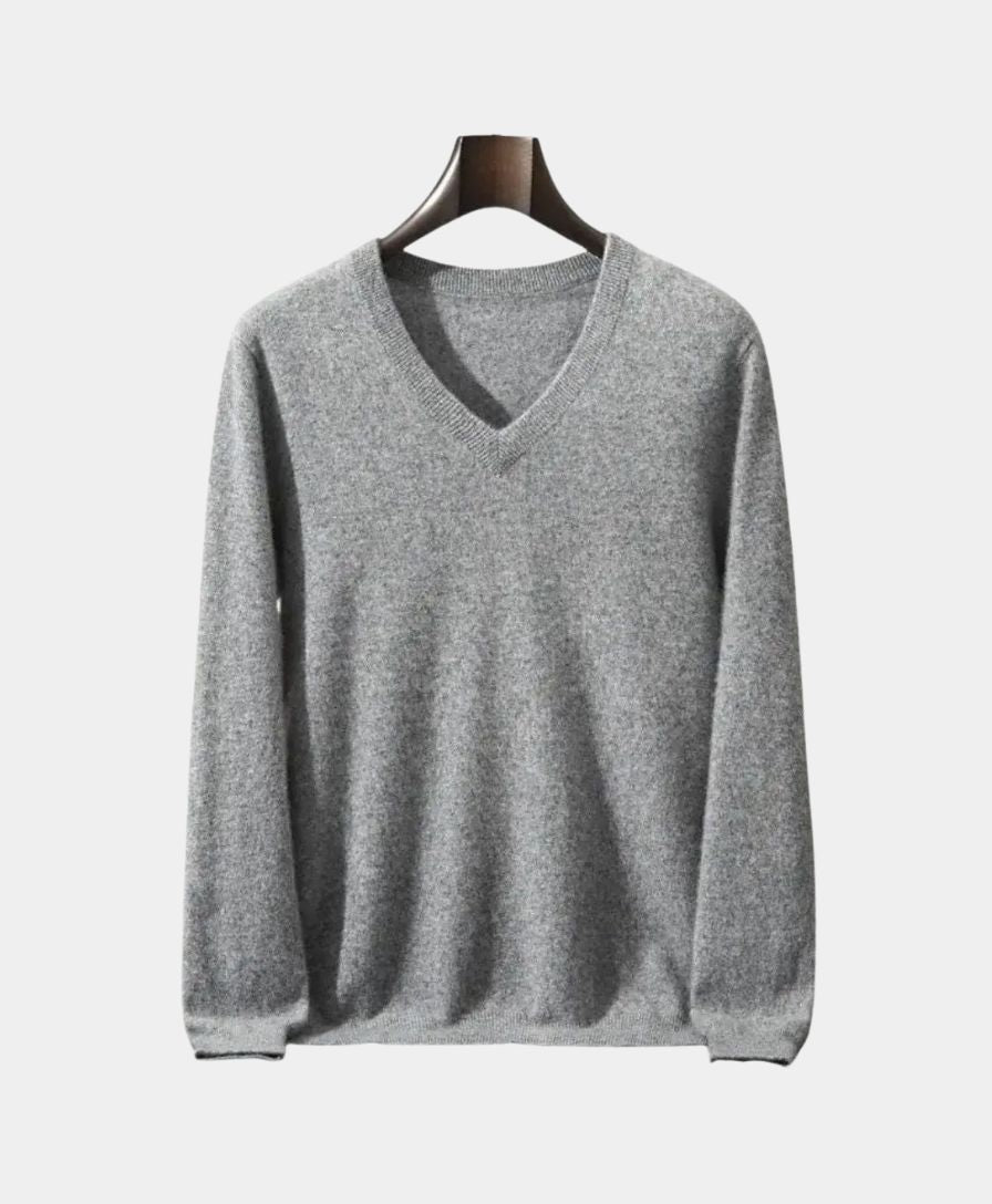 Cashmere V Neck Knitwear Sweater - Celerra