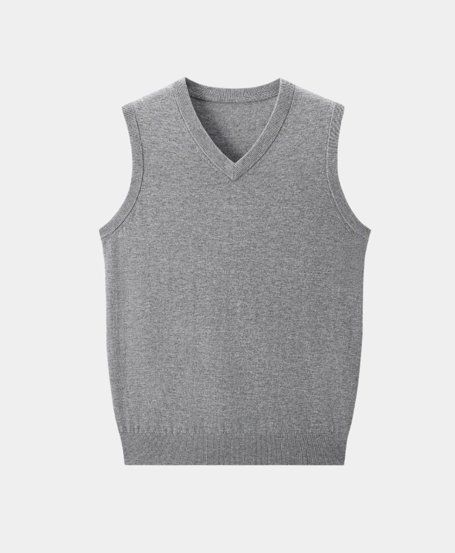 100% Cashmere V Neck Knit Vest - Celerra