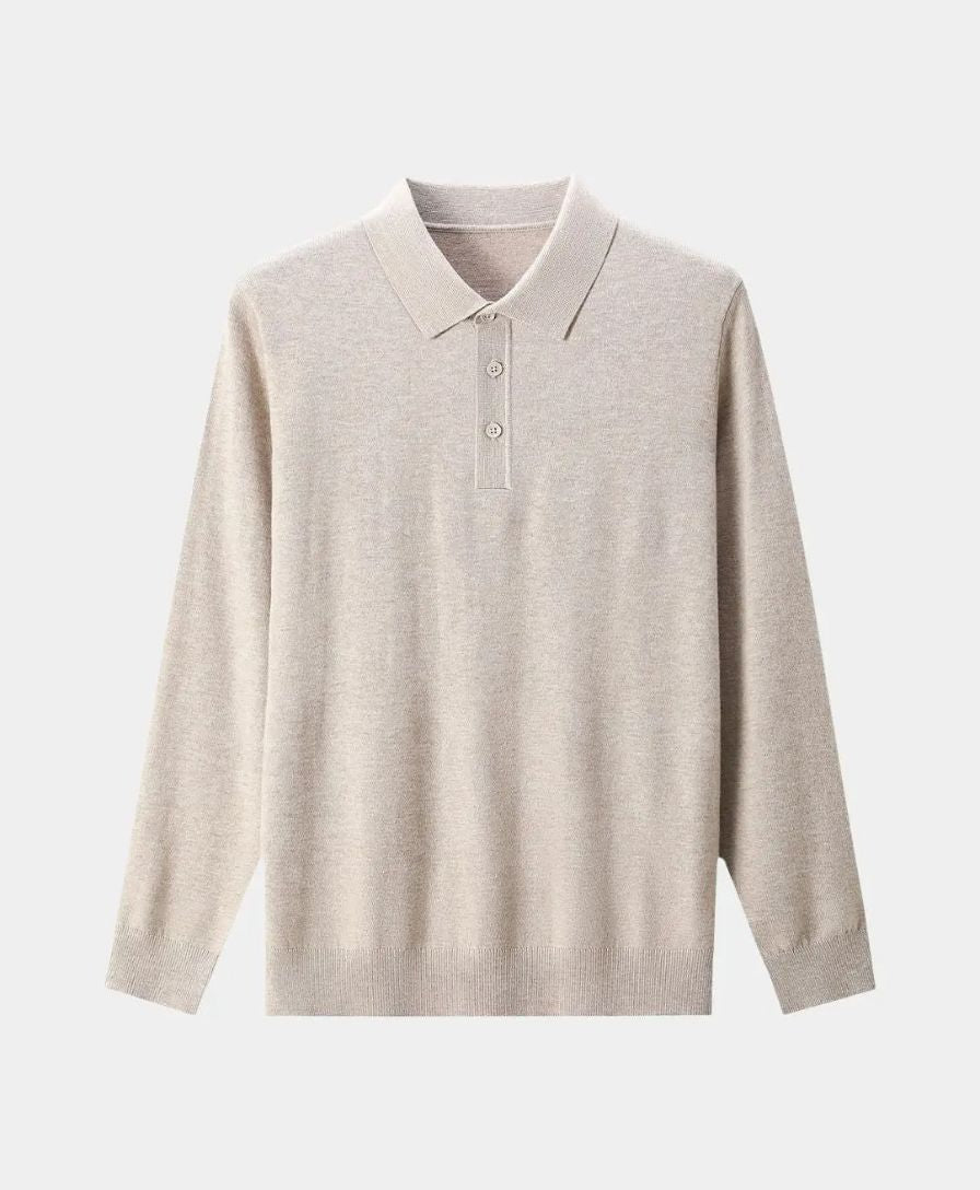 Wool Knit Button Up Polo Pullover - Celerra