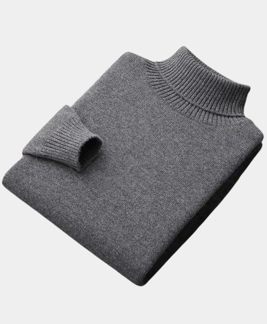 100% Merino Wool Turtleneck Sweater - Celerra