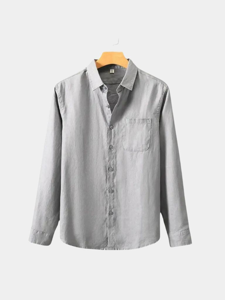 Long Sleeve Essential Linen Shirt - Celerra