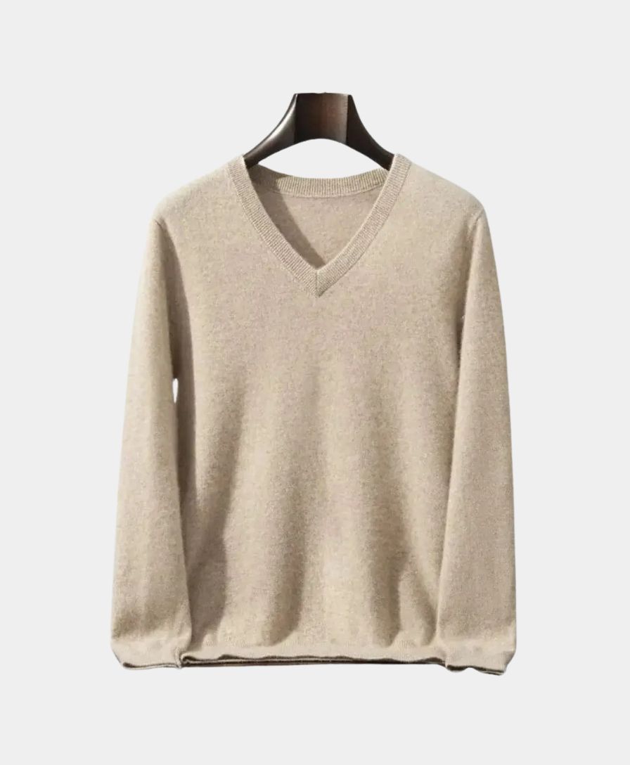 Cashmere V Neck Knitwear Sweater - Celerra