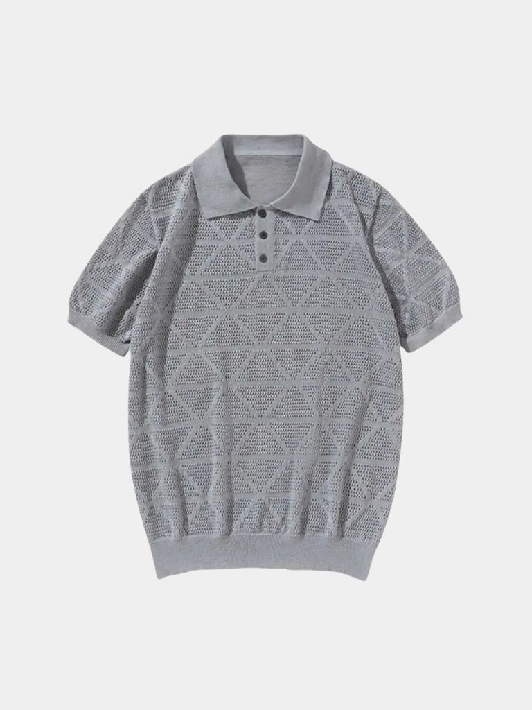 Textured Knit Polo Shirt - Celerra