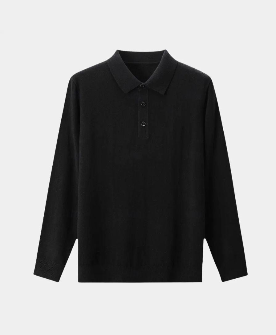 Wool Knit Button Up Polo Pullover - Celerra