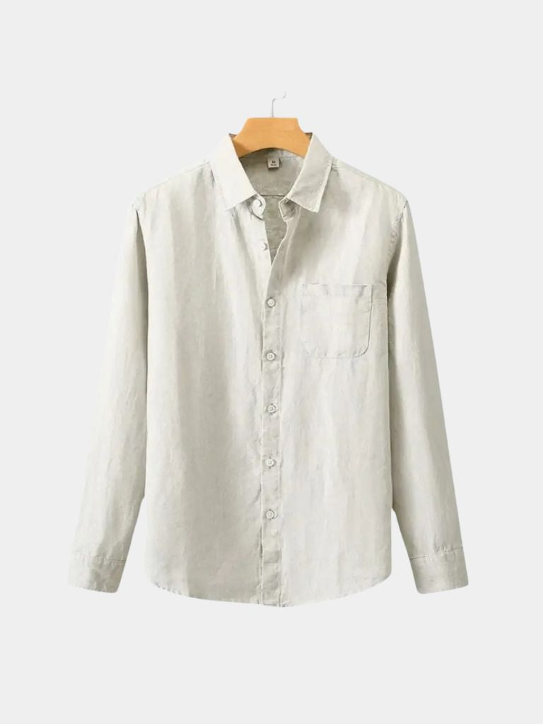 Long Sleeve Essential Linen Shirt - Celerra