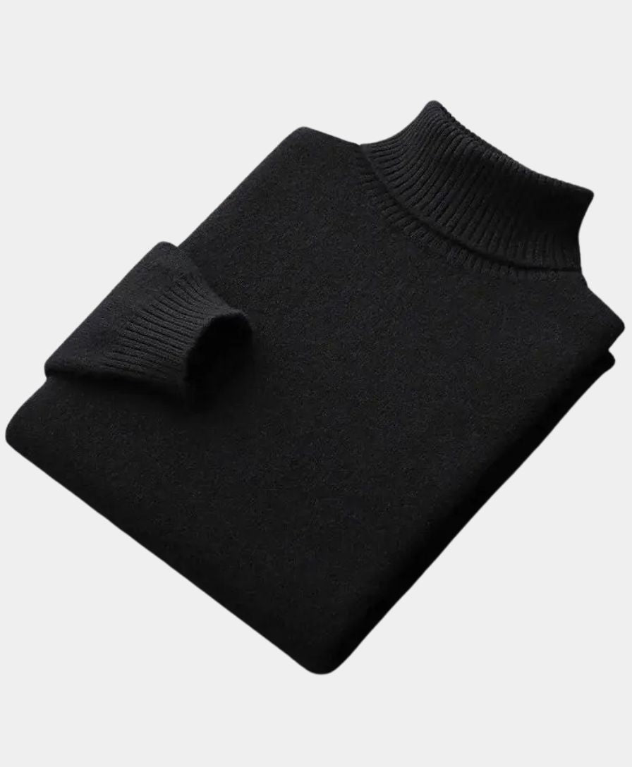 100% Merino Wool Turtleneck Sweater - Celerra