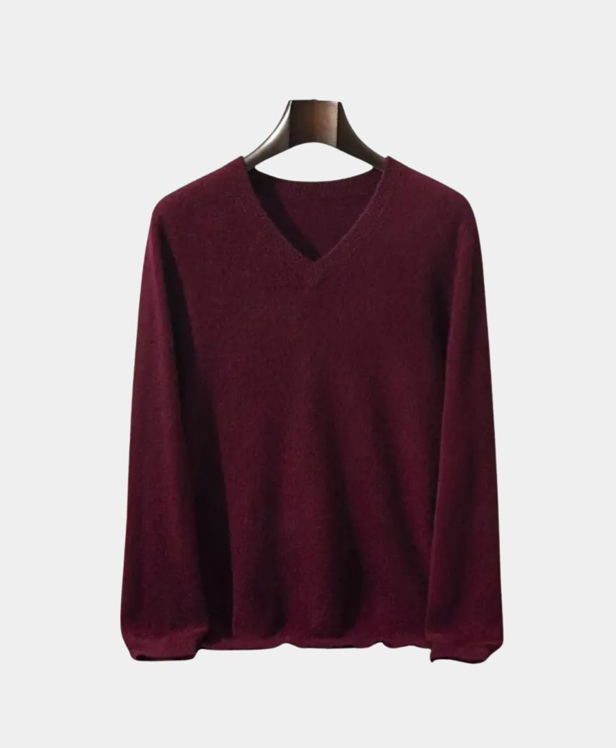 Cashmere V Neck Knitwear Sweater - Celerra