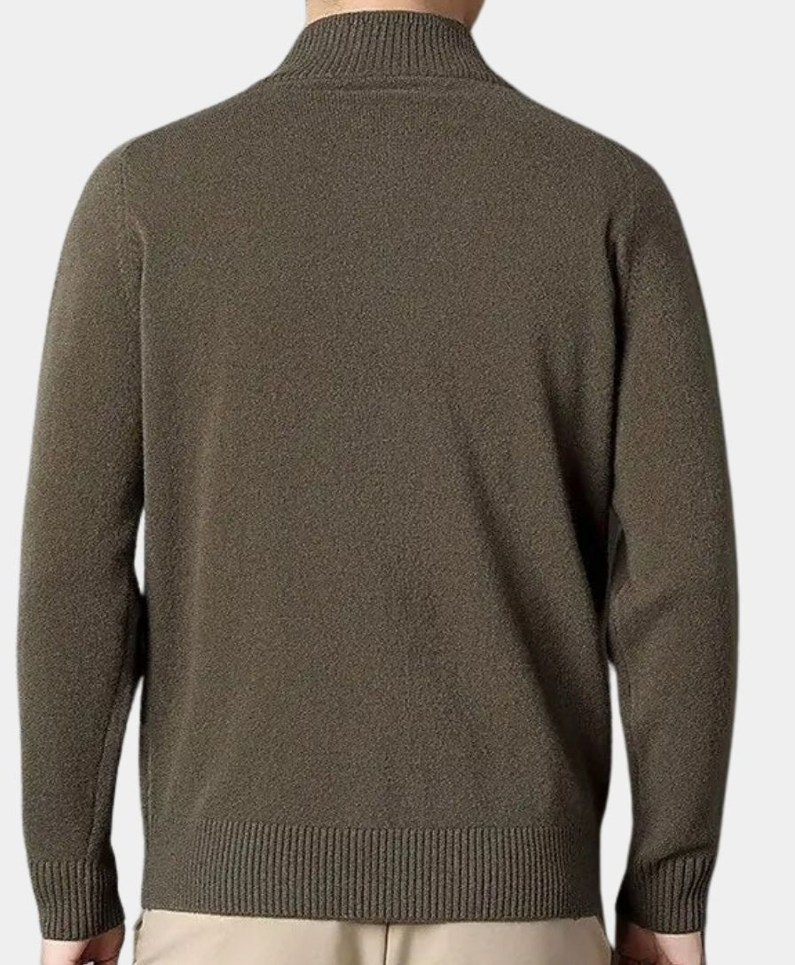 Cashmere Zip Sweater Knit Turtleneck - Celerra