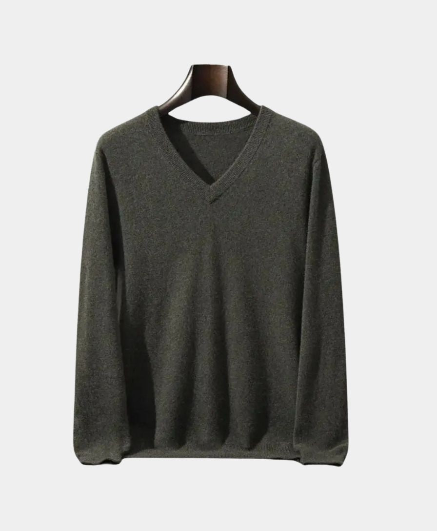 Cashmere V Neck Knitwear Sweater - Celerra