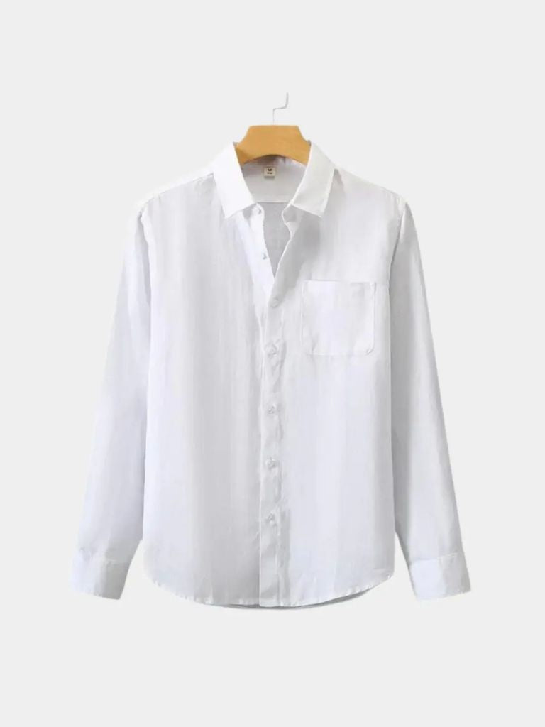 Long Sleeve Essential Linen Shirt - Celerra