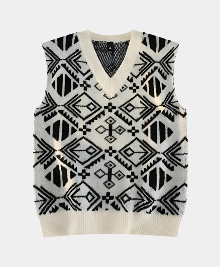 Academic Retro Knit Vest - Celerra