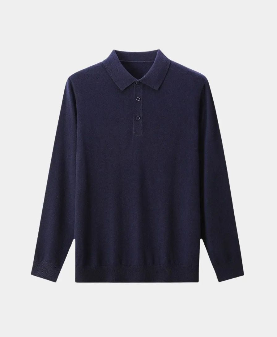 Wool Knit Button Up Polo Pullover - Celerra