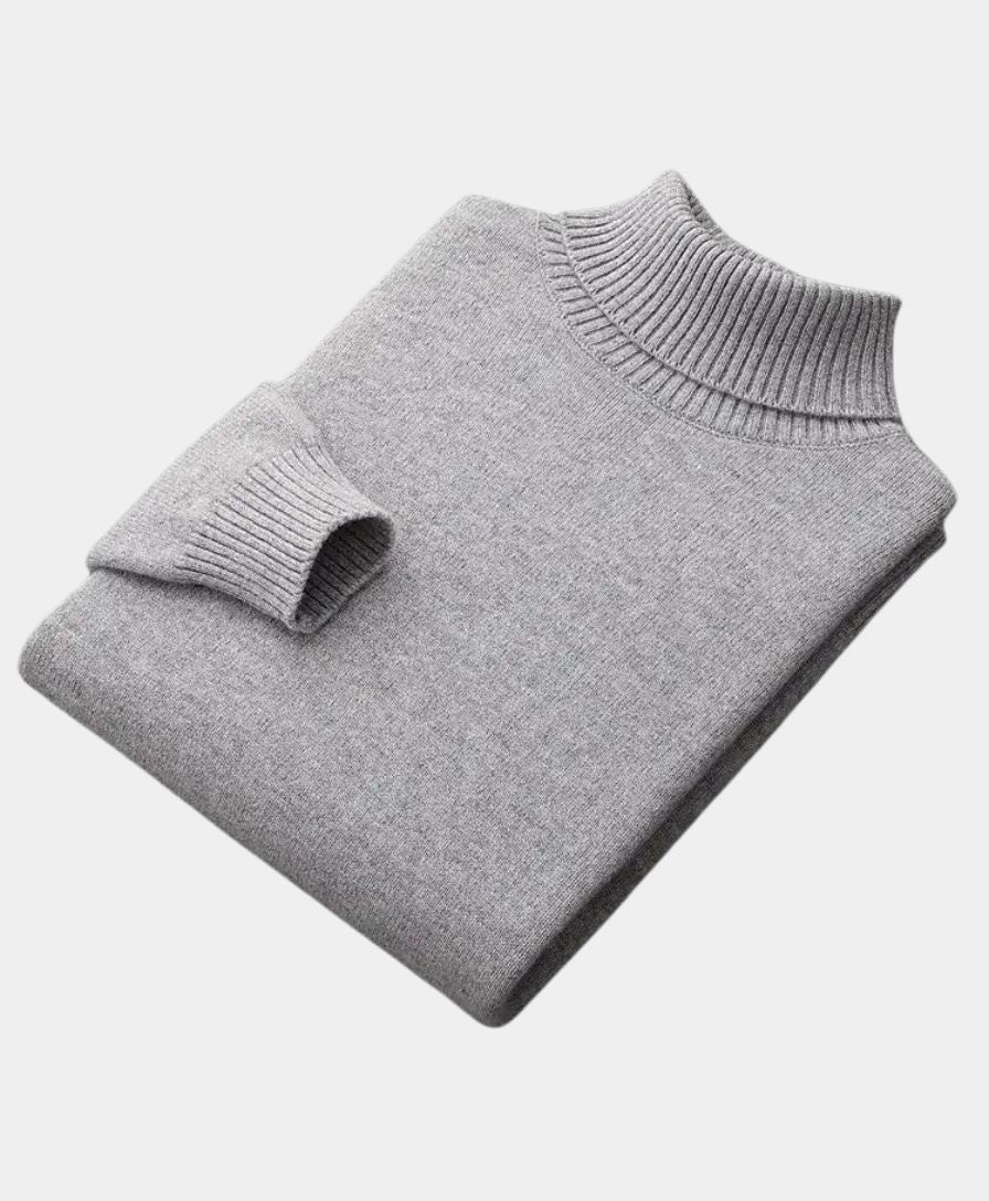 100% Merino Wool Turtleneck Sweater - Celerra