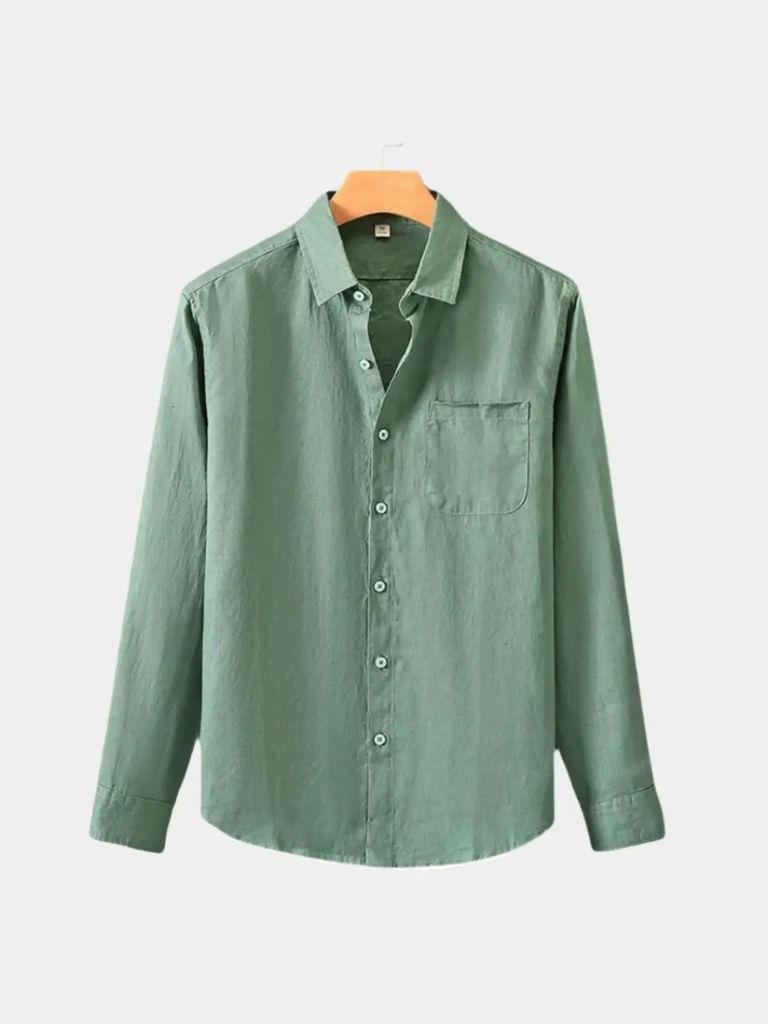 Long Sleeve Essential Linen Shirt - Celerra