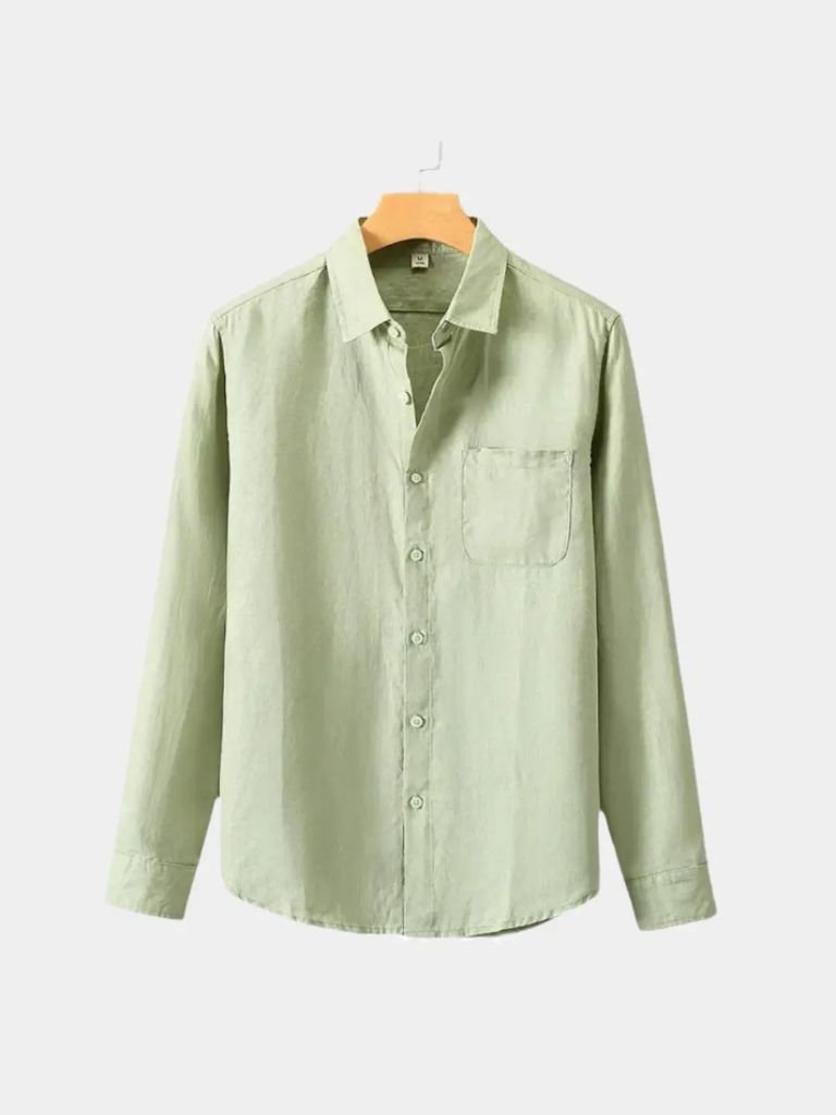 Long Sleeve Essential Linen Shirt - Celerra