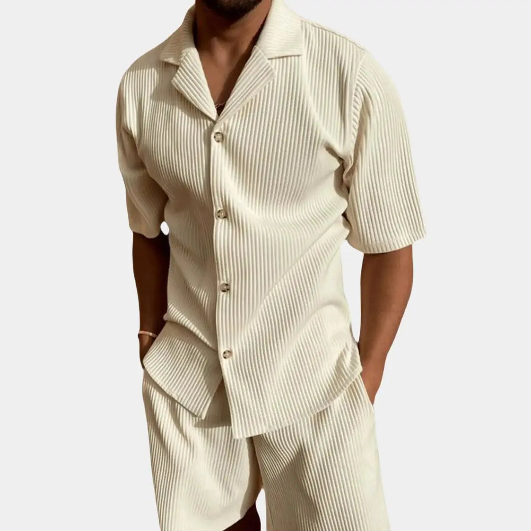 Minimalist Corduroy Set Shorts and Shirt - Celerra