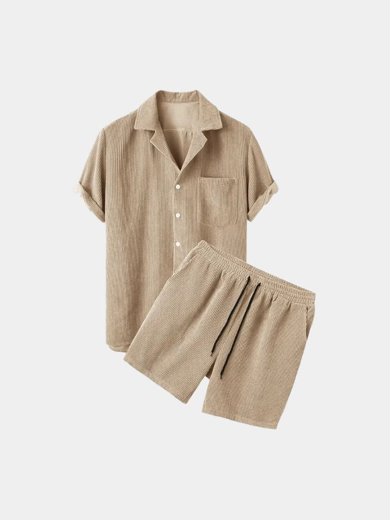 Minimalist Corduroy Set Shorts and Shirt - Celerra