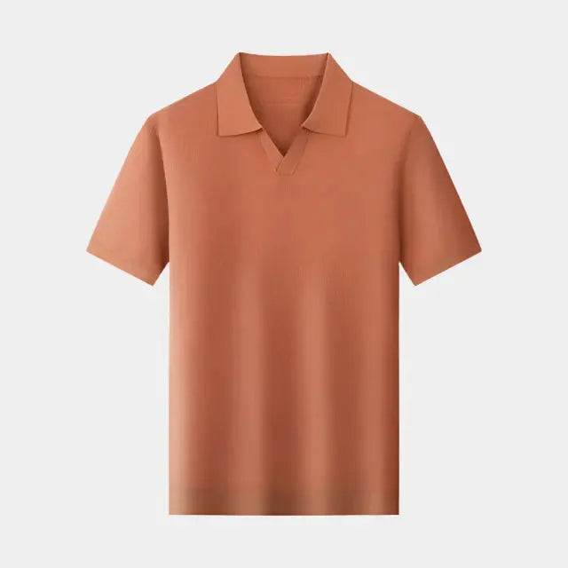 Casual Buttonless Knit Polo Shirt - Celerra