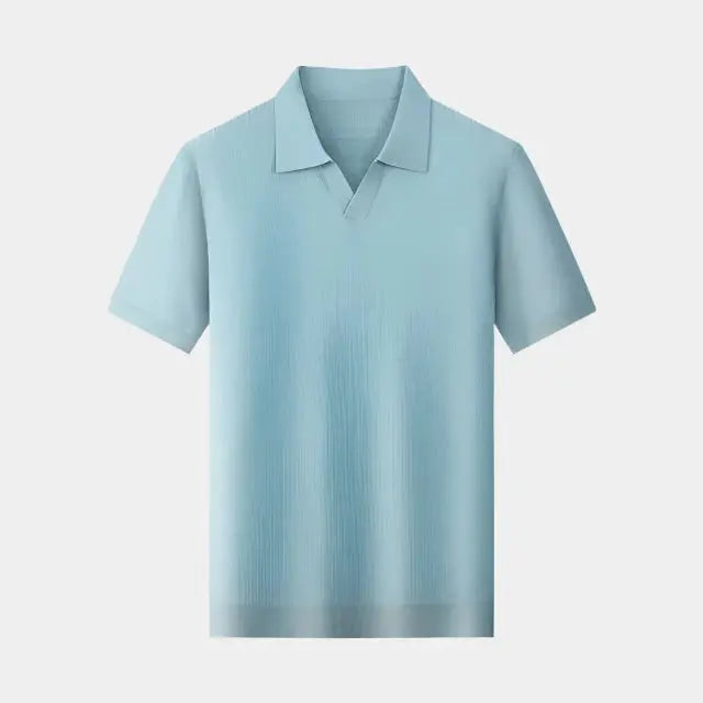 Casual Buttonless Knit Polo Shirt - Celerra