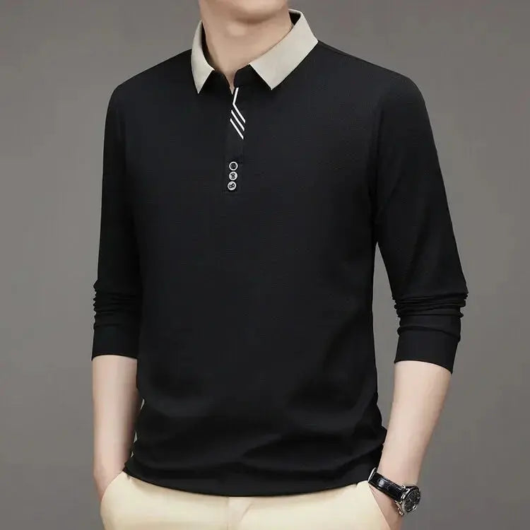 Elegant Long Sleeve Polo Shirt - Celerra