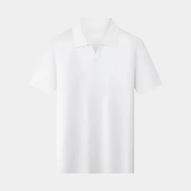 Casual Buttonless Knit Polo Shirt - Celerra