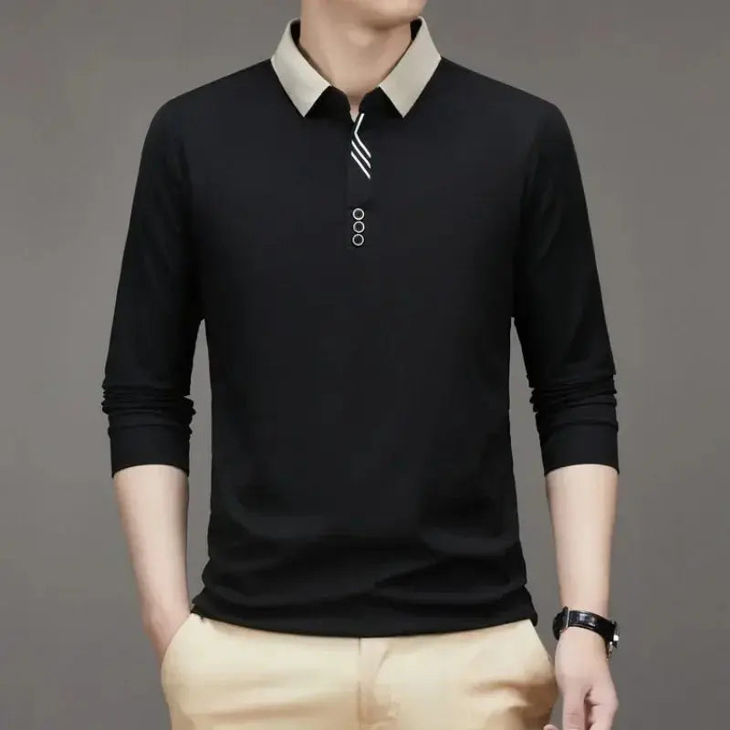 Elegant Long Sleeve Polo Shirt - Celerra