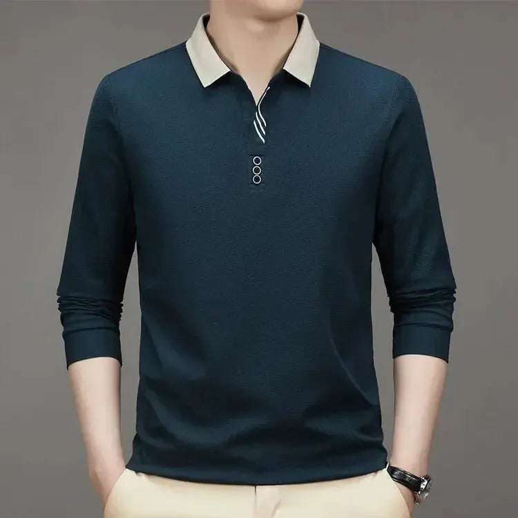 Elegant Long Sleeve Polo Shirt - Celerra