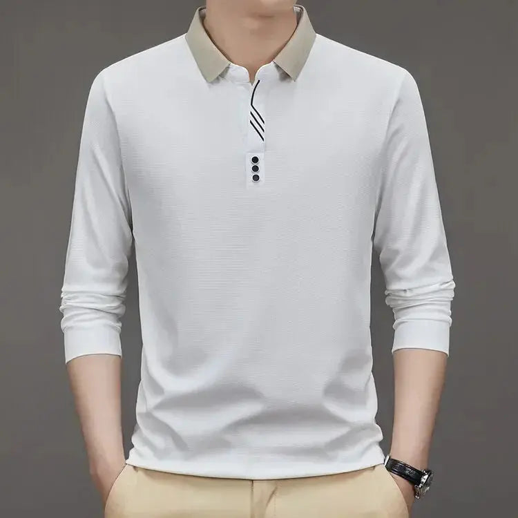 Elegant Long Sleeve Polo Shirt - Celerra