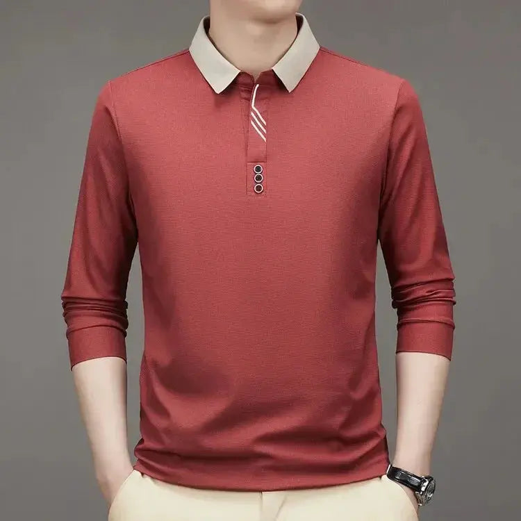 Elegant Long Sleeve Polo Shirt - Celerra