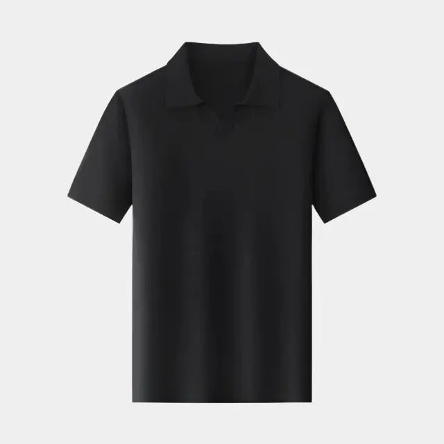 Casual Buttonless Knit Polo Shirt - Celerra