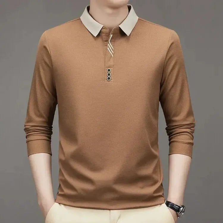 Elegant Long Sleeve Polo Shirt - Celerra