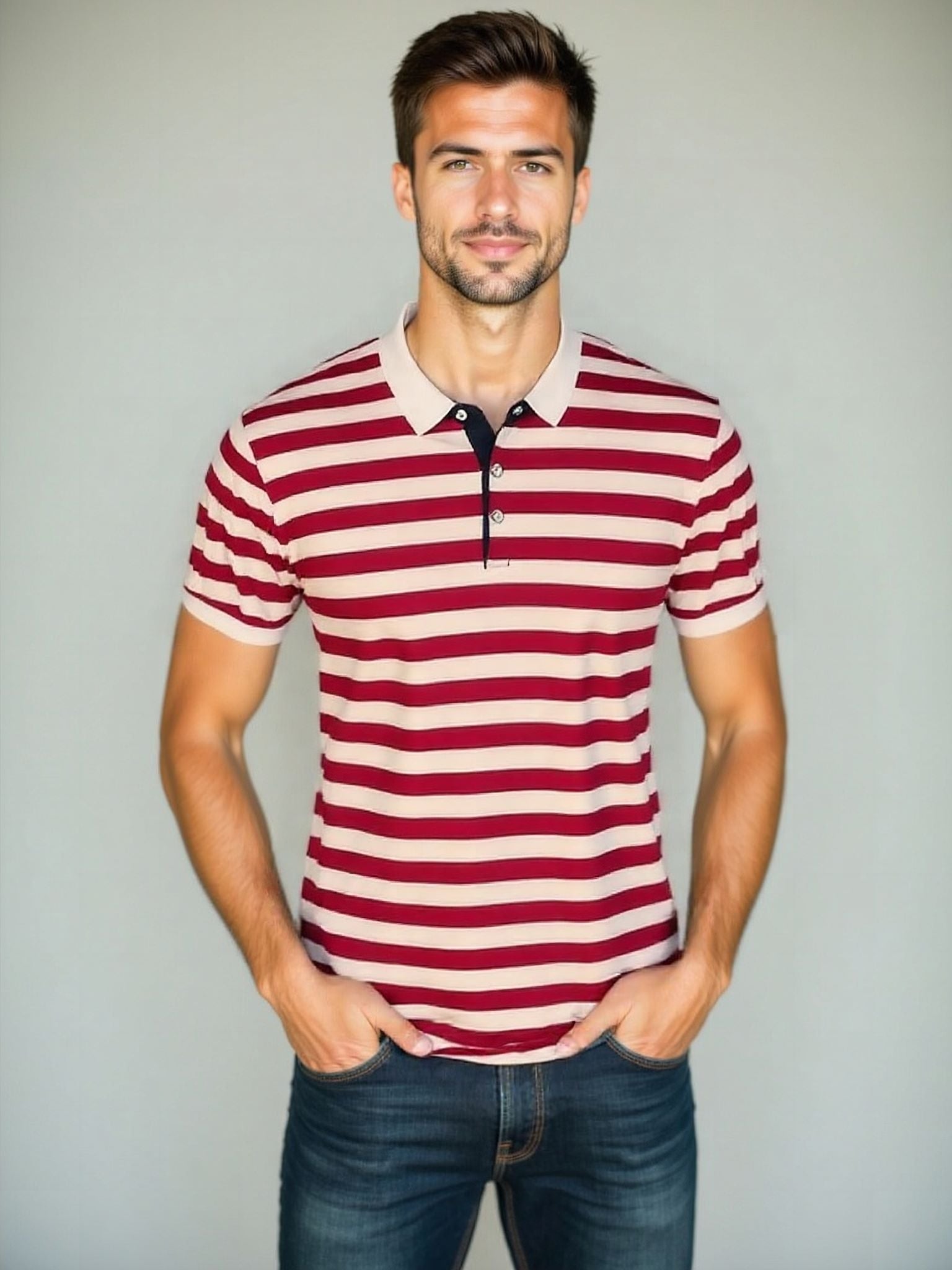 Summer Stripe Polo Shirt - Celerra