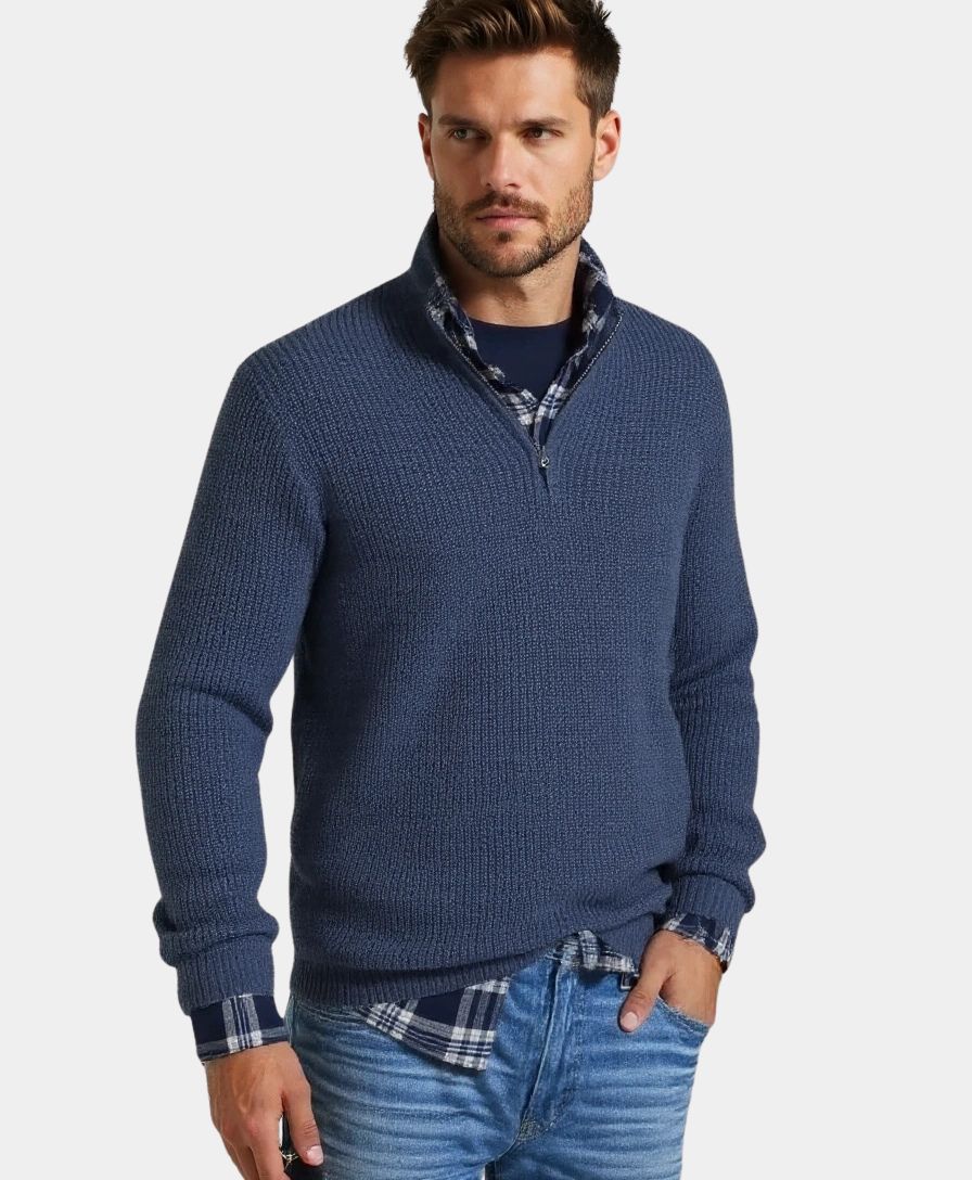 Classic Highland Quarter-Zip Sweater - Celerra