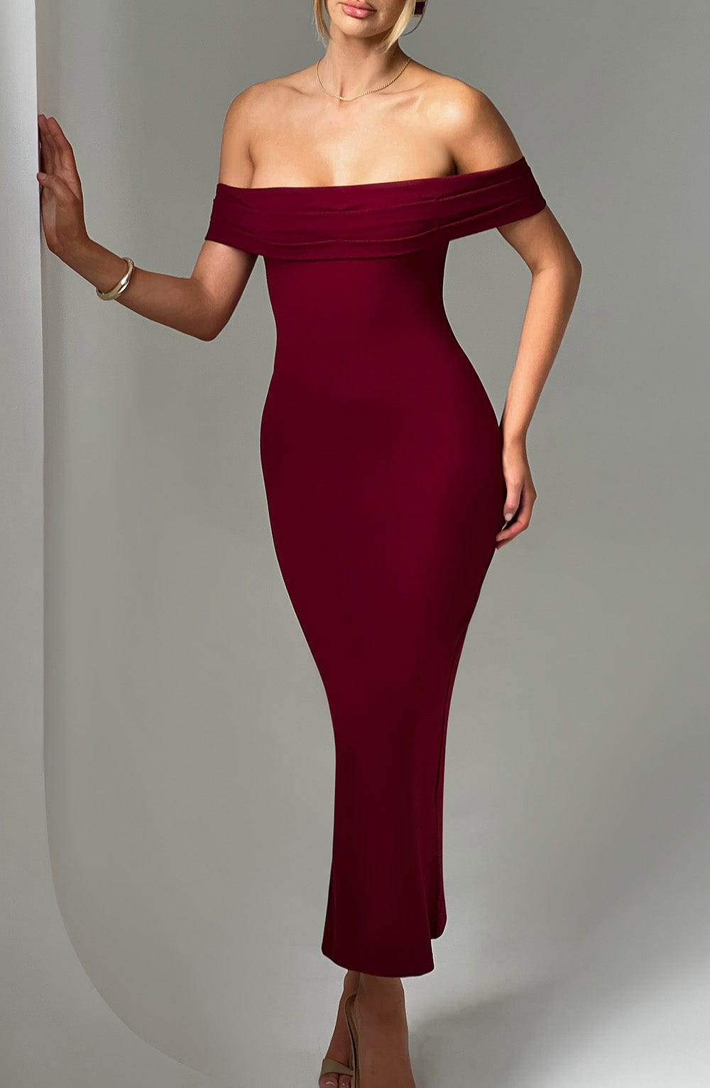 Bex Midi Dress - Burgundy