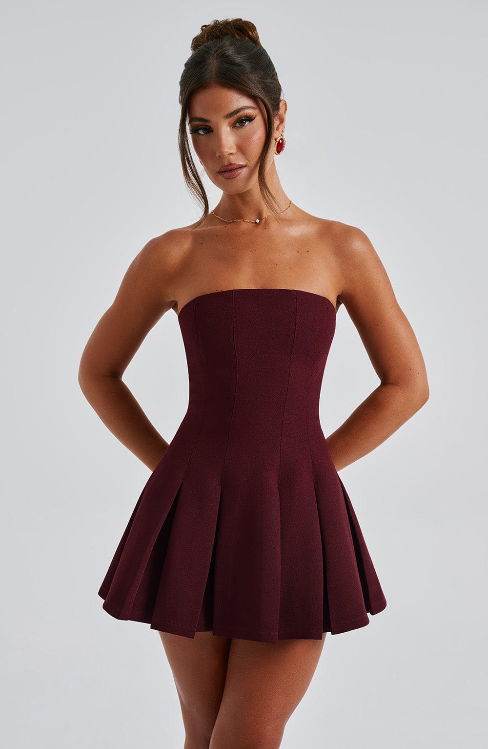 Bryony Mini Dress - Cherry Lacquer