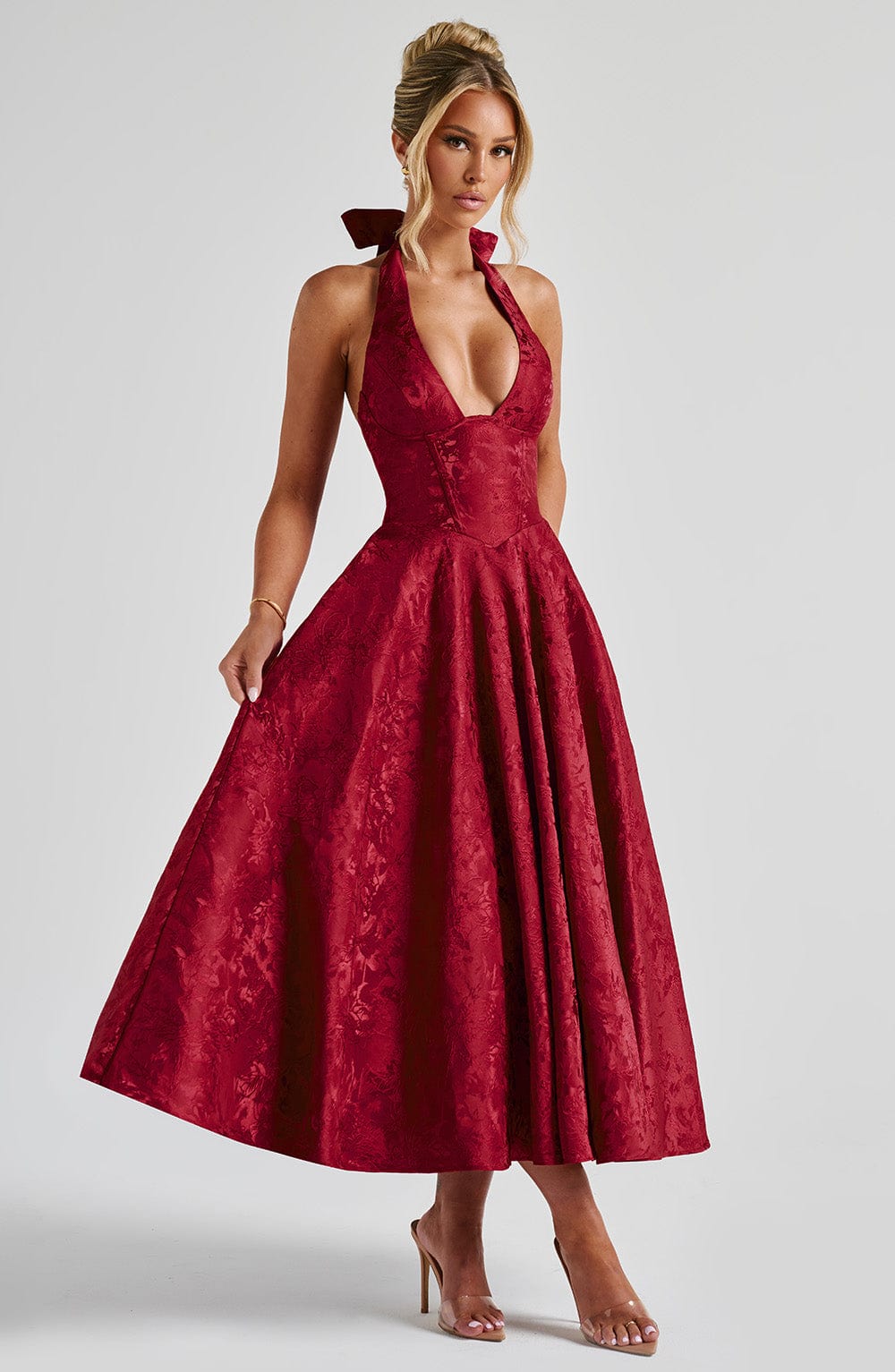 Effie Midi Dress - Red