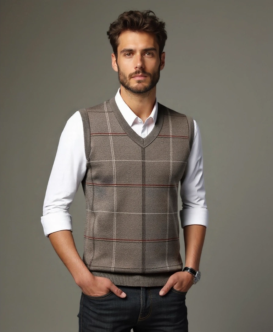 Academic Checkered Kinit Vest - Celerra