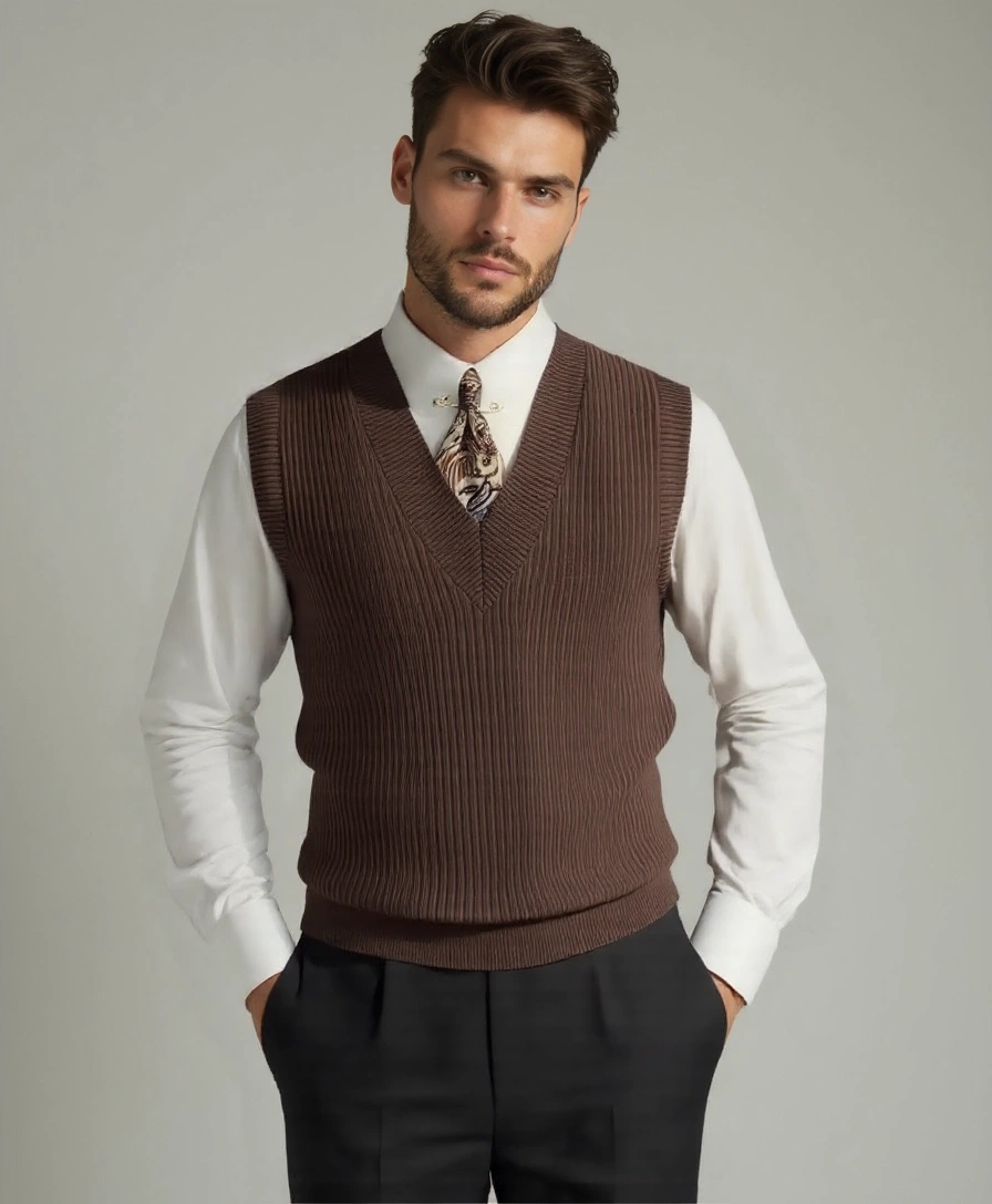 Knit Vest Waistcoat - Celerra