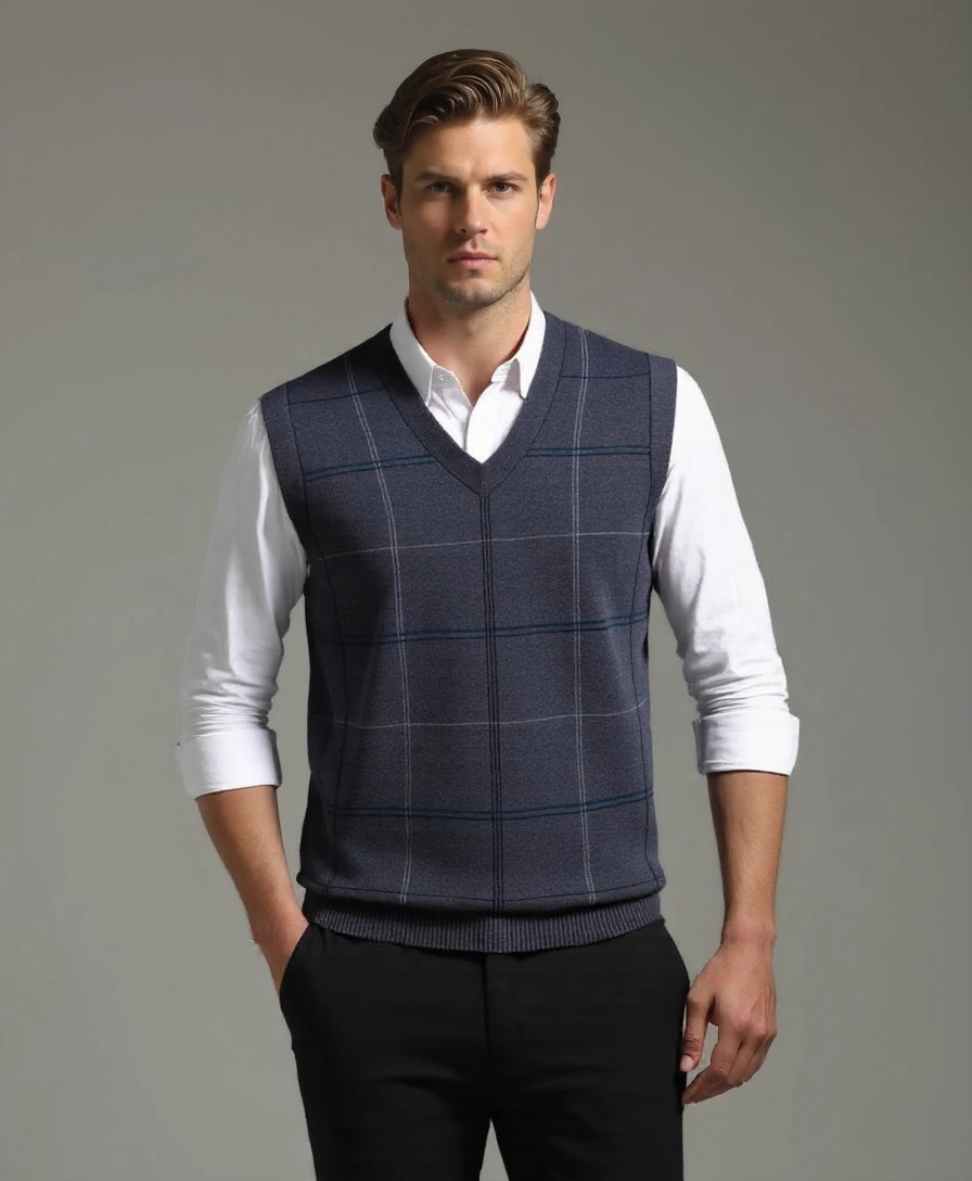 Academic Checkered Kinit Vest - Celerra