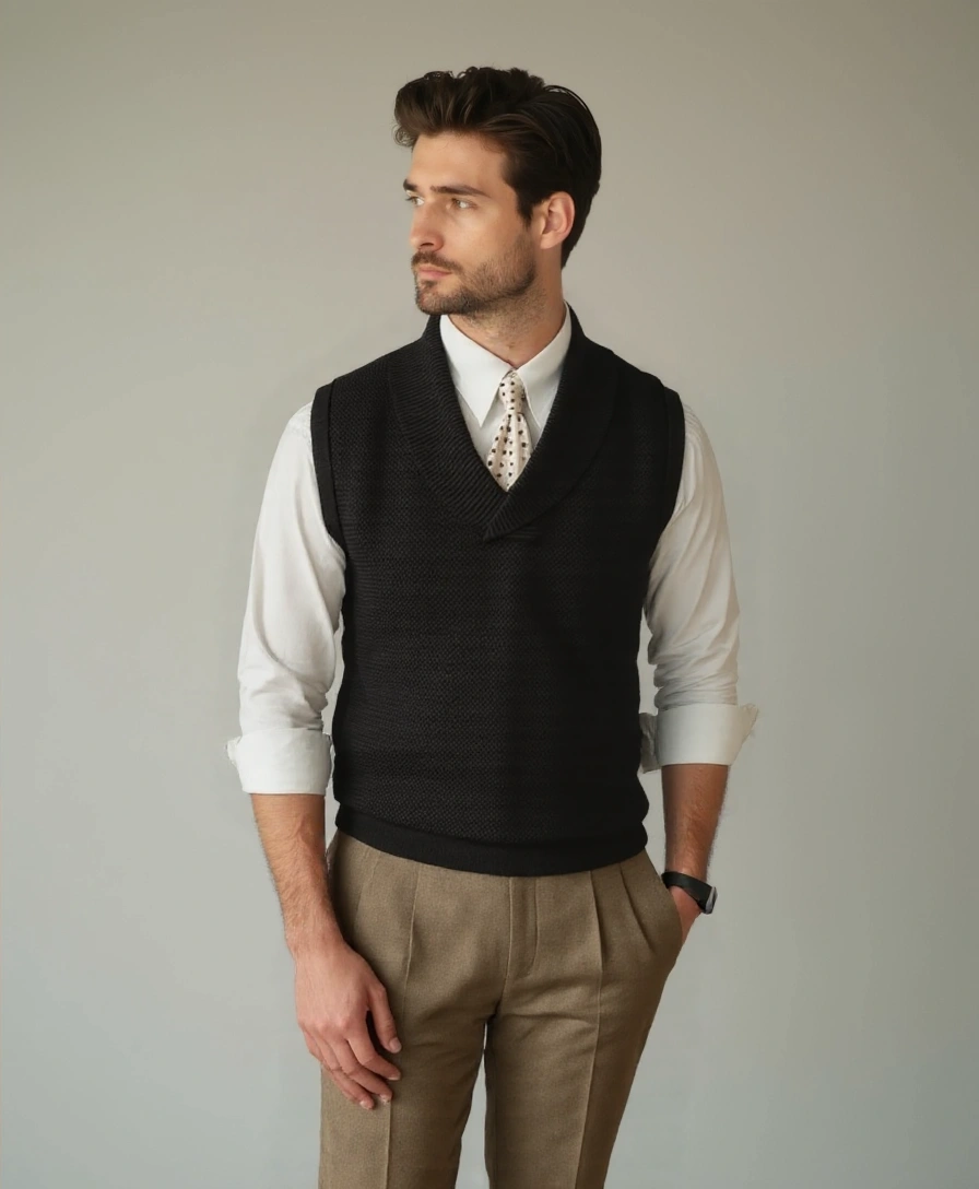 British Knit Vest Waistcoat - Celerra