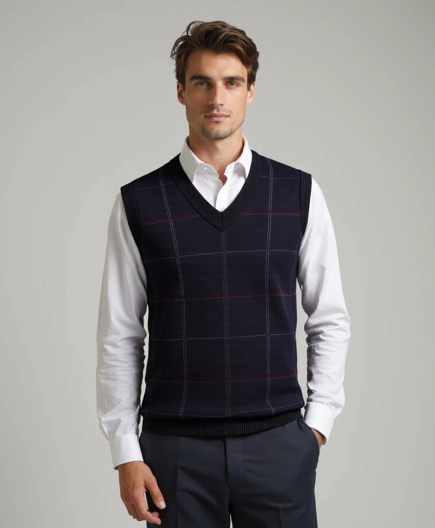 Academic Checkered Kinit Vest - Celerra