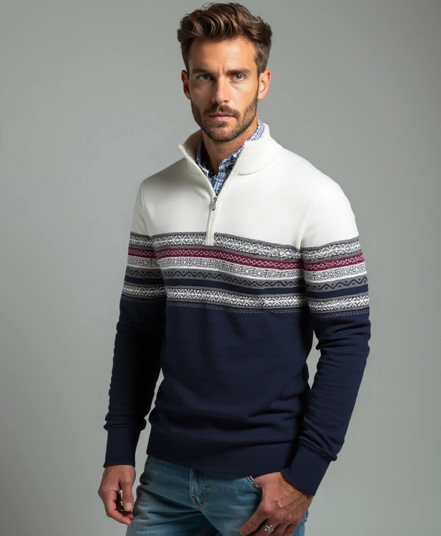 Half Zip Knit Pullover Sweater - Celerra