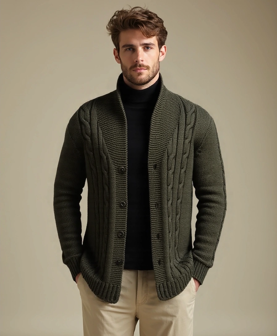 Men's Elegant Knit Cardigan - Celerra