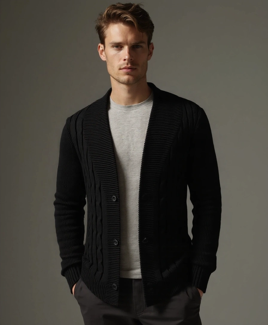 Men's Elegant Knit Cardigan - Celerra