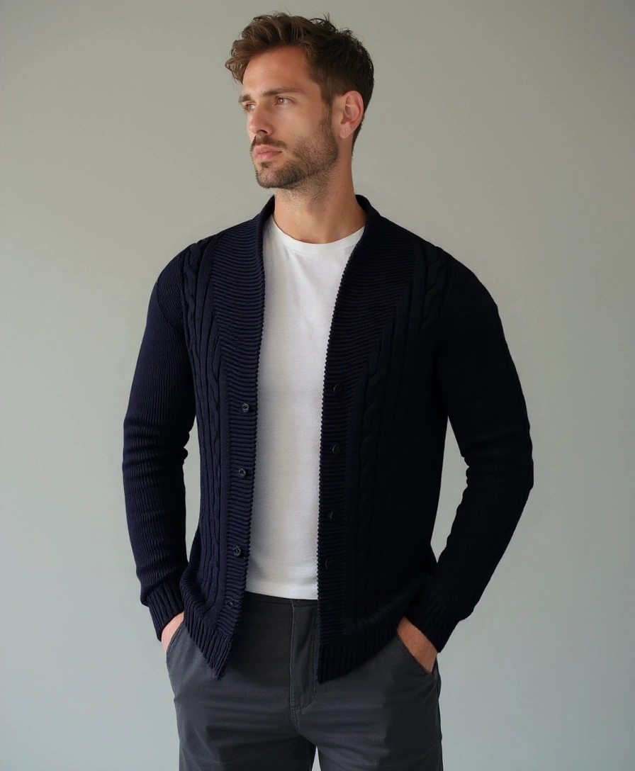 Men's Elegant Knit Cardigan - Celerra