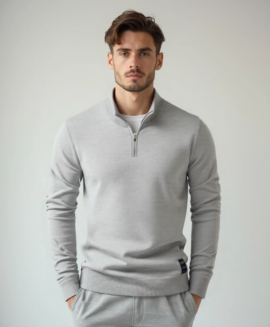 Half Zip Knitwear Pullover Sweater - Celerra