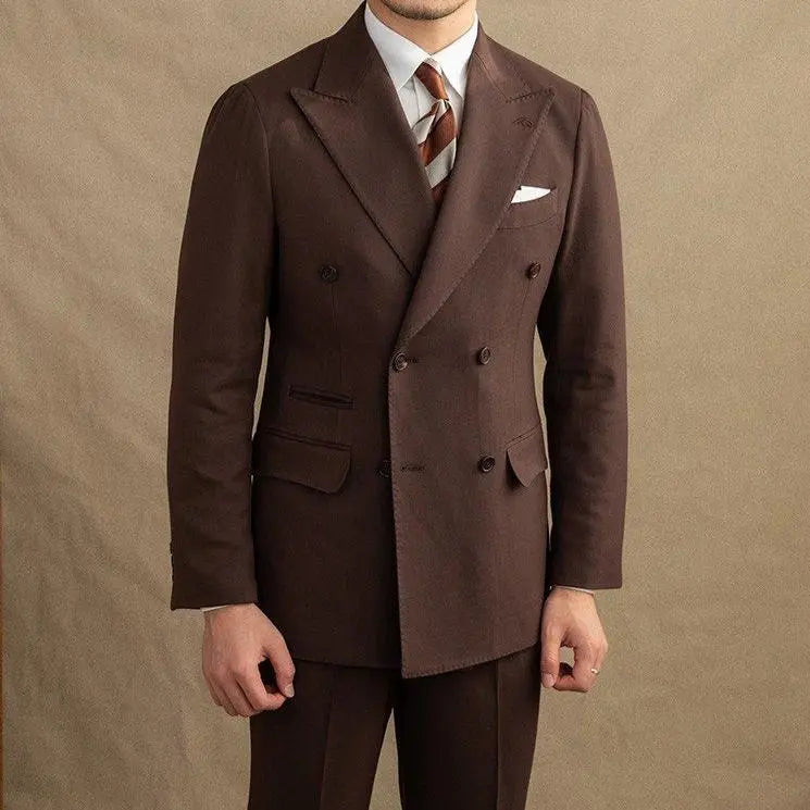 Dark Brown Garbadine Suit (Jacket + Trousers)